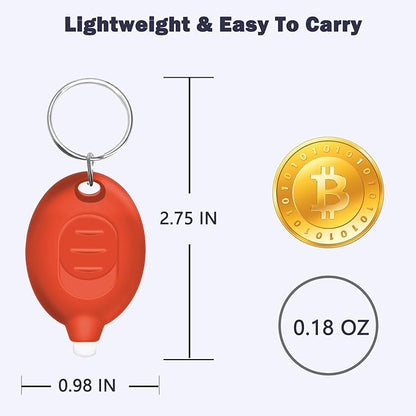 Mini LED Keychain Flashlight, 12 Lumen Orange Light, Portable Keyring Torch with Orange Shell, 6-Pack