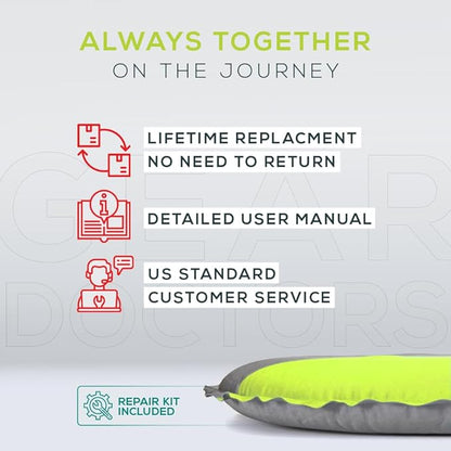 Gear Doctors Self Inflating Camping Sleeping Pad for Camping 4.3 R Insulated Camping mats-1.5 in Must Haves Inflatable Foam air Sleep mat Self Inflating air Mattress for Camping cot pad Tent Floors