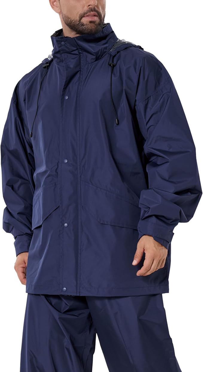 Rain Suit (Jacket + Pants),Rain Gear for Men Waterproof, Camo Rain Jacket, Lightweight Rain Coat for Fishing, Hunting, Hiking