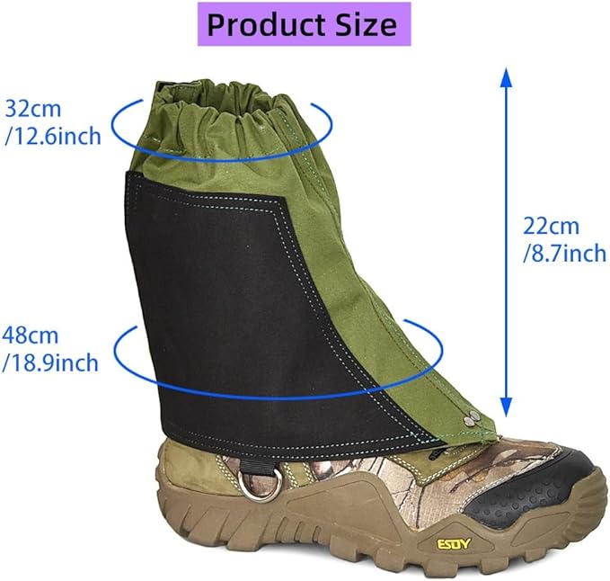 Short Leg Gaiters,Shoe Covers,Hiking Gaiters,Lightweight and Adjustable, Available in All Seasons,Waterproof,for Men and Women Hiking, Mountaineering,Walking, Hunting