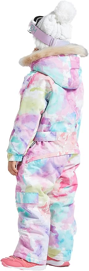 Kids Girls Boys Waterproof Colorful One Piece Snowsuits Coveralls Ski Suits Jackets Winter Jumpsuits