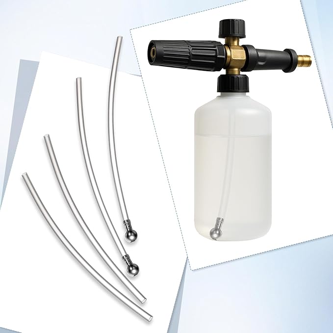 4 Pcs Foam Straws, 2 Pcs Foam Tube Suits Stainless Steel Filter Balls 10.2 Inch Cutting Transparent Straws Suitable for High Power Lance Filter Connections, Car Wash, Lance Tube