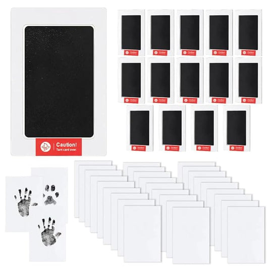 15-Set Inkless Memory Kit for Hand & Foot Prints, Pet Paw Impressions – Clean Touch Ink Pad with Keepsake Cards,Reusable Hand and Foot Print Pad,Newborn & Pet Gift (Black)