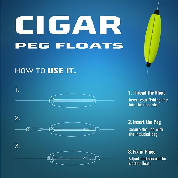 Narcissus Fishing Slotted Peg Float – Slip Bobbers for Fishing, Catfishing Tackle, Fishing Bobbers for Bass, Santee Rig, Easy Line Insertion, No Threading