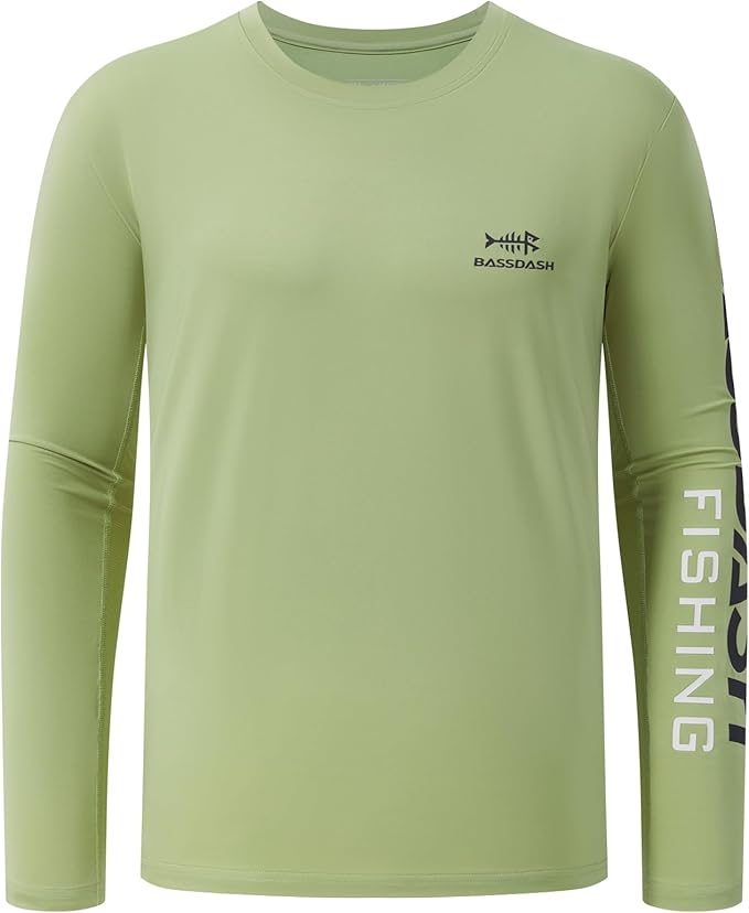 BASSDASH Fishing T Shirts for Men UV Sun Protection UPF 50+ Long Sleeve Tee T-Shirt