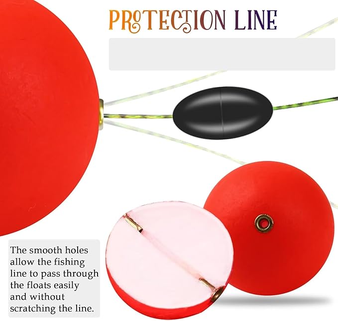 Dovesun 20pcs Slip Fishing Bobber Fishing Float Slip Fishing Rig Rubber Bobber Stoppers for Crappie Panfish Walleyes Trout Bass Fishing