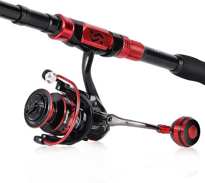 Sougayilang Fishing Rod and Reel Combo Set with Telescopic Fishing Pole Fishing Accessories and Carrier Bag for Saltwater Freshwater