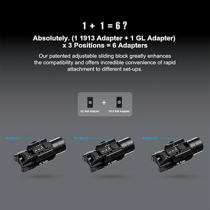 OLIGHT PL Turbo Weaponlight, 800-Lumen 515 Meters Long-Range Tactical Flashlight, 66,300 High Candela Compact Rail-Mounted Light with Strobe Function and Rail Locating Keys, Fits Picatinny and GL Rail