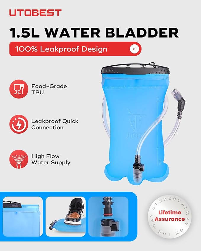 Running Vest, 5L Hydration Vest Lightweight, Breathable and Sweatproof Running Backpack, Adjustable Running Hydration Vest for Trail Running Marathon Race Jogging Cycling