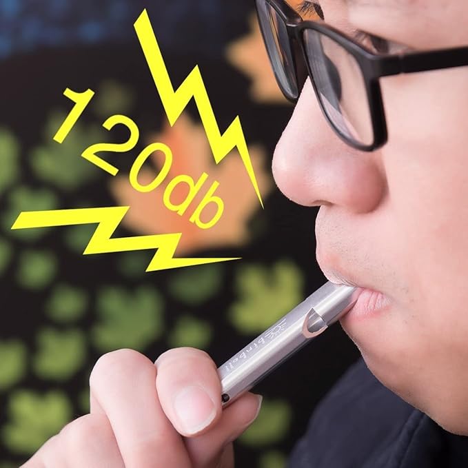 Emergency Whistles Lifeguard Safety Whistle with Lanyard and Keychain for Outdoor Camping Hiking Boating Backpacking Fishing Kayak Kids Rescue Signaling Loud Survival Whistle