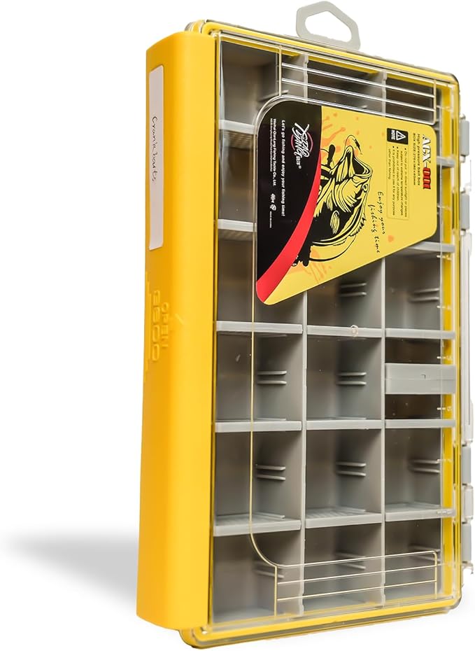 Deluxe Fishing Tackle Box, Waterproof 3600 and 3700 Tackle Trays, Organizer with Removable Dividers, Sealed Lure Box and Terminal Tackle Storage (1, 3600 Yellow)