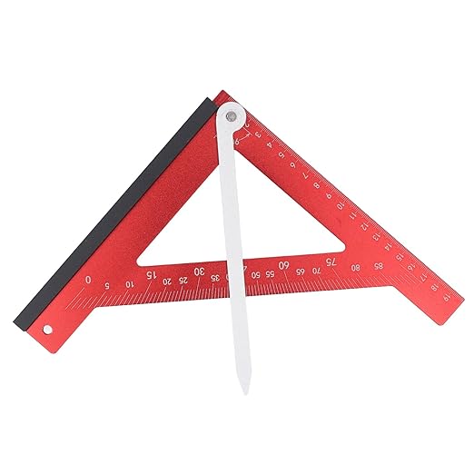Carpenter Square, 20cm Woodworking Tools Adjustable Rafter Square Carpenter Tools, Aluminum Alloy 90 Degree Combination Angle Carpentry Triangle Ruler