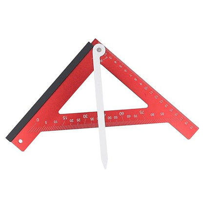 Carpenter Square, 20cm Woodworking Tools Adjustable Rafter Square Carpenter Tools, Aluminum Alloy 90 Degree Combination Angle Carpentry Triangle Ruler