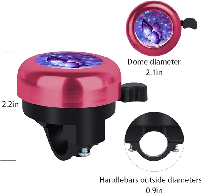 MZELQ Bicycle Bell Cute Clear Sound Adjustable Size Aluminum Bike Accessories Bell Ring for Girls Women Kids Adults