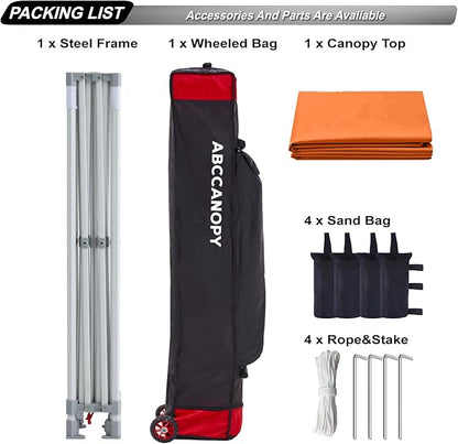 ABCCANOPY Commercial Pop Up Canopy Tent 10x10 Premium-Series, Orange