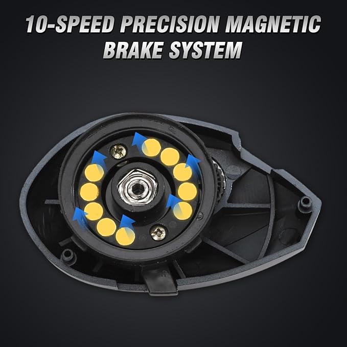 Baitcaster Reels, 6.4:1 Gear Ratio with 33 Lb Max Drag, Aviation-Aluminium Spool, 8+1 Stainless Steel Bearing, Baitcasting Fishing Reels for Fresh Water or Salt Water for Pike and bass