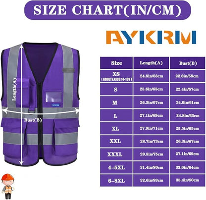 A-SAFETY High Visibility Reflective Safety Vest Customize Logo (XS-8XL)