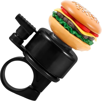Hamburger Shape Bike Bell, Loud Crisp Clear Sound, Compatible with Balance Bike, Scooter, Bicycle, Plastic Material, Yellow Color