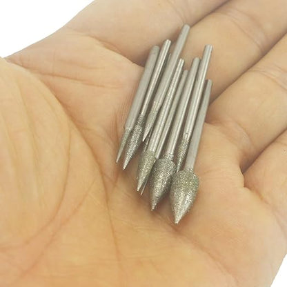 𝐋𝐮𝐨 𝐤𝐞 9 Pcs Diamond Burr Sets, Stone Carving Tool with 3/32 Inch Shank Fits For Dremel Rotary Tool