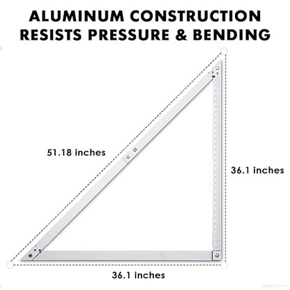 36 Aluminum Combination Square Carpenter Tools | Adjustable 45° & 90° Angles for Framing/Roofing/Staircases | Professional Woodworking & Construction Triangle Ruler Tool