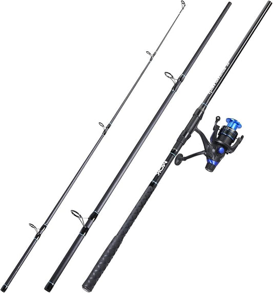 Sougayilang Surf Fishing Rod Combo Medium/Heavy 3 Piece Baitfeeder Spinning Combo with 4000 Size Reel for Travel