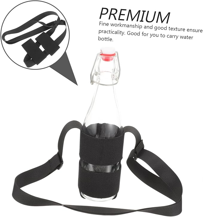 KESYOO Adjustable Water Bottle Carrier Strap with Elastic Shoulder Sling for Hiking Walking Biking Portable Protective Sleeve Compatible Bottles