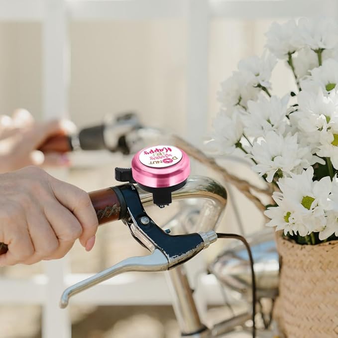 WIRESTER Pink Aluminum Round Bike Bell, Classic Ring Bicycle Bell, Bike Accessories Bell Ring for Adults Kids Girls Boys