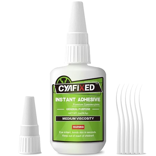 Medium Super Glue Kit, 56.8 Gram (2oz) CA Glue with Anti-Clog Cap & Microtips for Woodworking, 3D Printing, Aquarium, Crafts, Plastic – Instant Cyanoacrylate Adhesive Repair Shoe, Ceramic, Glass