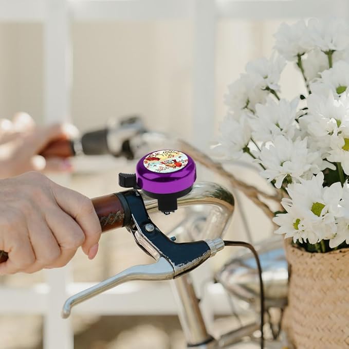 WIRESTER Purple Aluminum Round Bike Bell, Classic Ring Bicycle Bell, Bike Accessories Bell Ring for Adults Kids Girls Boys