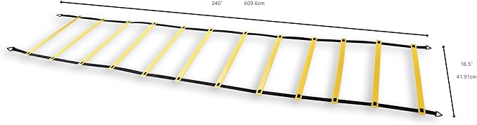 Agility Ladder, 2 Pack - Exercise and Training Ladder Set with Ground Stakes for Football, Soccer, Tennis, and More - Improves Speed & Fitness - Complete with Carrying Bag