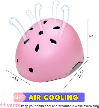 Kids Bike Helmet Set, CPSC Certified with Knee Pads Elbow Pads Wrist Guards,Adjustable Helmet for Ages 3-5-8-15 Toddler Kids&Youth,Bicycle Skateboarding…