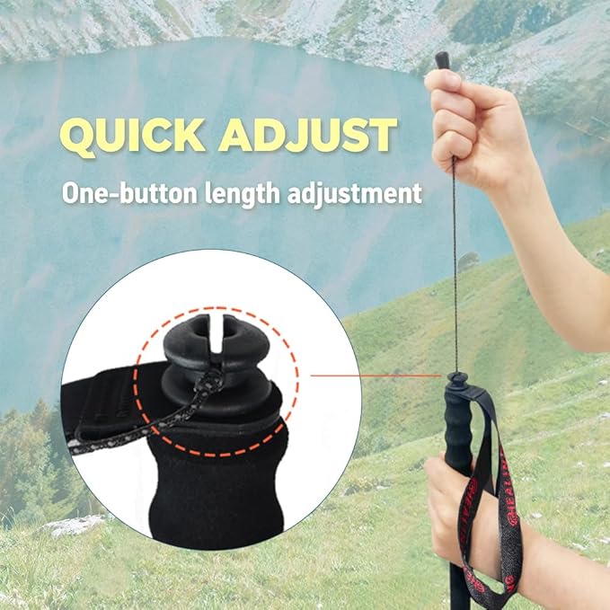 High Strength 5-Section Foldable Carbon Fiber Trekking Poles - 115g/125g/130g, Compact Hiking Staff for Men & Women, Ideal for Hiking, Trekking, Mountaineering & Backpacking