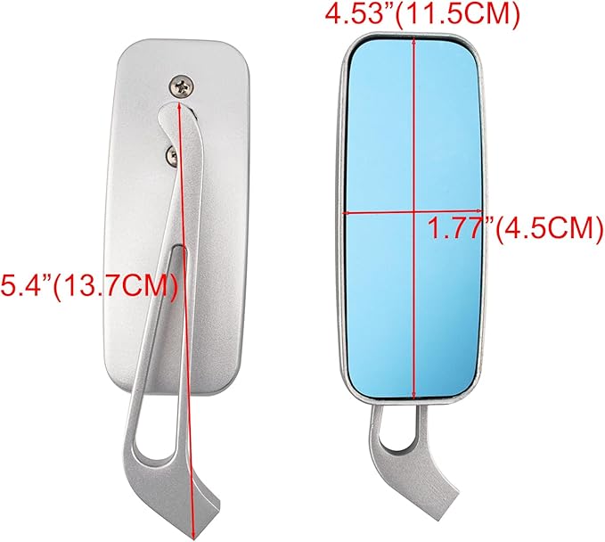 Motorcycle Rectangle Rearview Side Mirrors Chrome for Harley Softail Sportster Honda Yamaha Cruiser Chopper Bobber