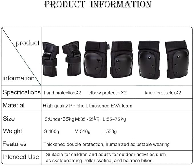 Kids/Adult/Youth Knee and Elbow Pads ,Adult Knee Pads Elbow Pads Wrist Guards for Adult Kids 6 in 1 Protective Gear Set for Skateboarding Biking Roller Skating Cycling Outdoor