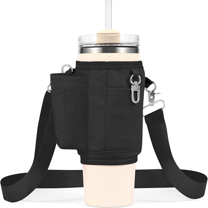 All Day Quencher Carry All for Stanley 40/30 oz Tumbler, Crossbody Bag with Phone Holder & Strap, Water Bottle Carrier Bag