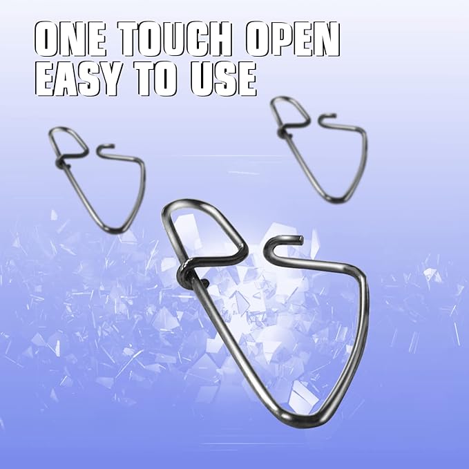 AMYSPORTS Stainless Quick Fishing Snap Kit Power Clip Fishing Snap Saltwater Corrosion Resistance Snaps Swivels Lock Freshwater Connector