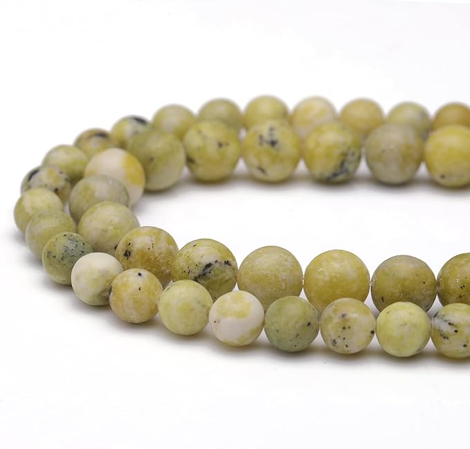 Youngbling Natural Gemstone Beads for Jewelry Making,10mm Chinese Jade Polished Round Smooth Stone Beads for Bracelet Necklace 15 Inch