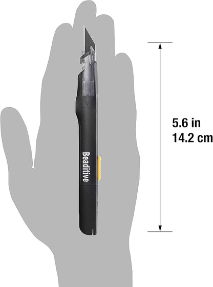 Beaditive High Precision Detail Craft Knife with 10 Blades - 30 Degree Blade Utility Knife - Art, Craft, Model Making (1 Black Knife, 10 Black Blades)