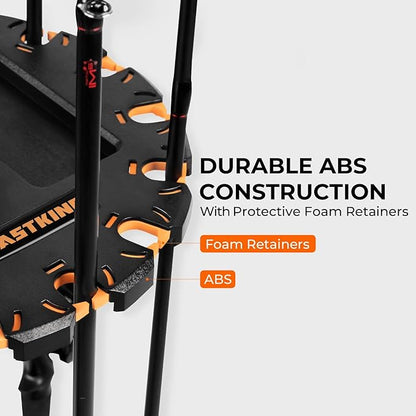 KastKing V16 Fishing Rod Rack With Rotating Base- Fishing Pole Rack Holds Up to 16 Fishing Rods or Combos, Lightweight and Durable ABS Construction, Space-Saving Fishing Rod Holders for Garage