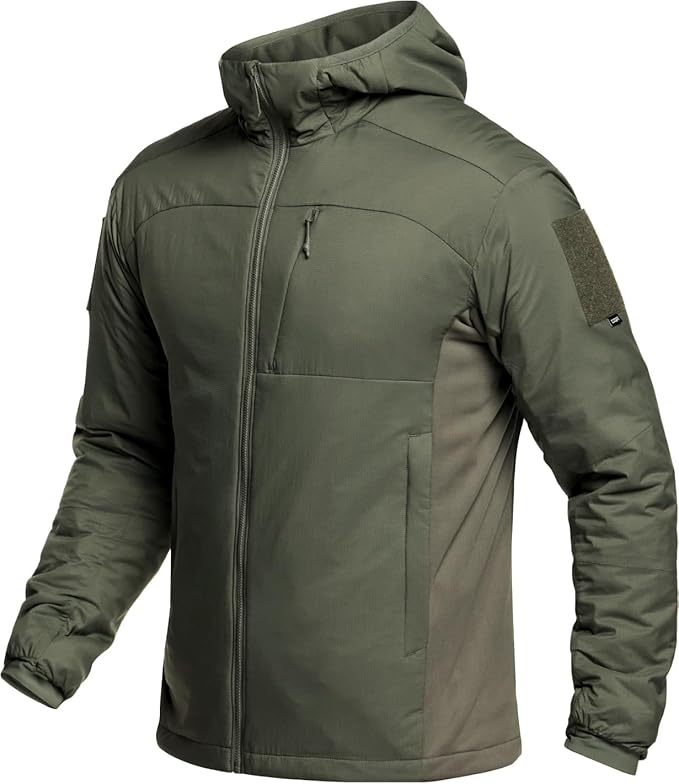 CQR Men's Lightweight Insulated Jacket, Windproof Packable Water Resistant Warm Active Coat for Hiking Work Outdoor Tactical