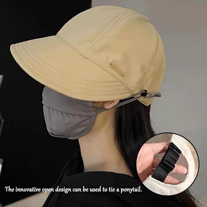huablo]UPF 50+Womens Sun Hat UV Protection Hiking Fishing Hats Wide Brim Hat Adjustable Ponytail Packable Sun Cap