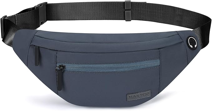 MAXTOP Large Crossbody Fanny Pack with 4-Zipper Pockets,Gifts for Enjoy Sports Festival Workout Traveling Running Casual Hands-Free Wallets Waist Pack Phone Bag Carrying All Phones