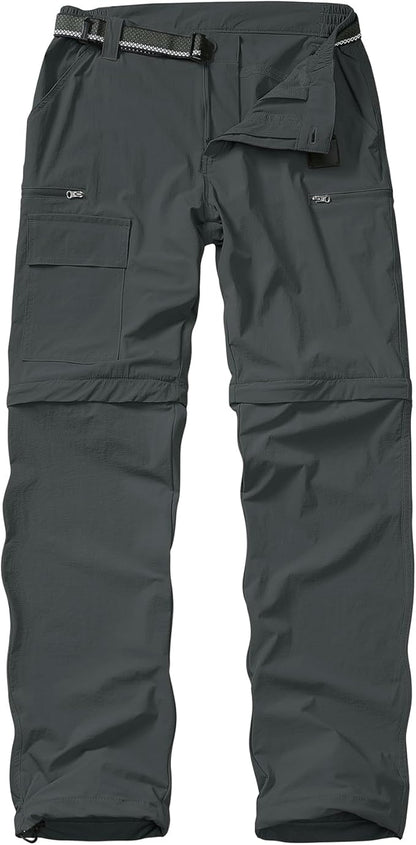 Mens Hiking Pants Convertible Quick Dry Zip Off Fishing Travel Safari Pants