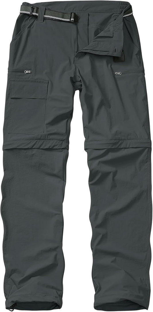 Mens Hiking Pants Convertible Quick Dry Zip Off Fishing Travel Safari Pants