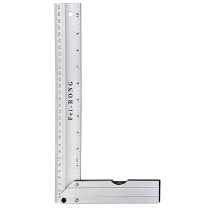 FEIRONG 3-in-1 Carpenter Square Tools,7" Triangle Square 10" L Shaped Ruler and Carpenter Pencil,Framing Square for Furniture and Cabinet Making