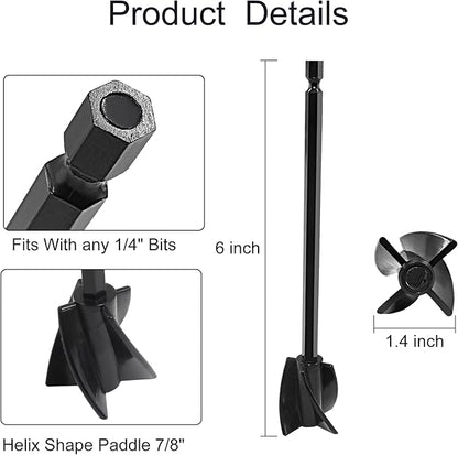 Litoexpe 4 Pcs Resin Mixer Paddles, Epoxy Resin Mixer Paddle Attachment for Powerful Mixing, Reusable Paint Stirrer Drill Attachment for Mixing Resin, Epoxy, Silica Gel Molds (Black)