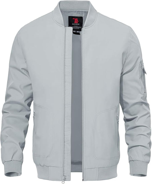 TBMPOY Men's Lightweight Bomber Jackets Light Windbreaker Casual Stylish Fall Golf Zip Up Dress Business Varsity