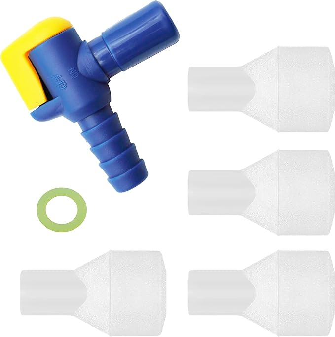 Bite Valve Replacement Mouthpiece Fit for Hydration Pack Bladder Water Backpack and Most Brands(4-Pack), with Shutoff Valve and Tube O-Ring