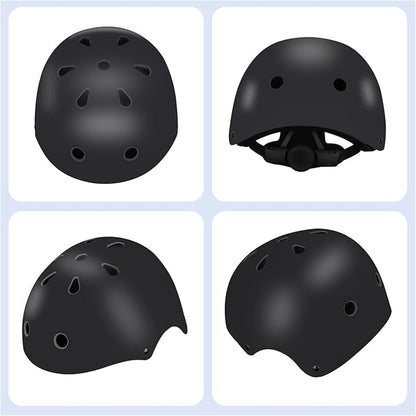 Color Gradient Adjustable Kids Bike Helmet with Knee & Elbow Pads Set | Multi-Sport Safety Gear for Boys & Girls Ages 5-14 | Skateboarding, Scooters, Roller & Inline Skating, Longboarding