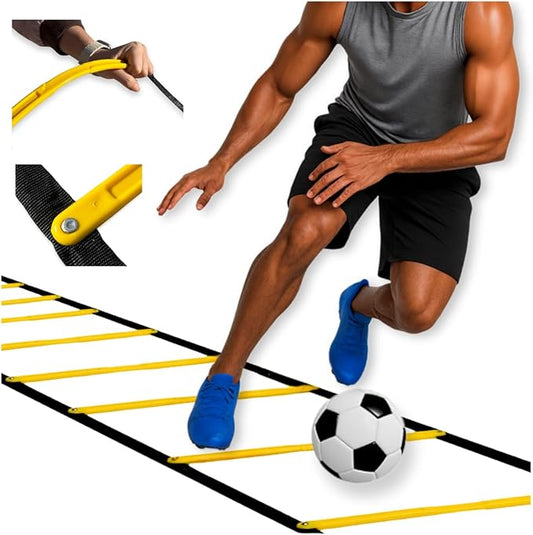 SOFTSOUL Agility Ladder 20ft 12 Rungs Premium Tangle Free Speed Training Equipment for Football Soccer Basketball Footwork Quickness Exercise Workout Drills for Kids Adults Youth Portable